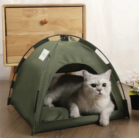 Portable Pet Tent Bed with Cooling Mat